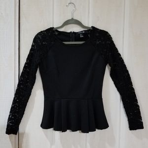Forever21 Peplum Top with Lace Sleeves